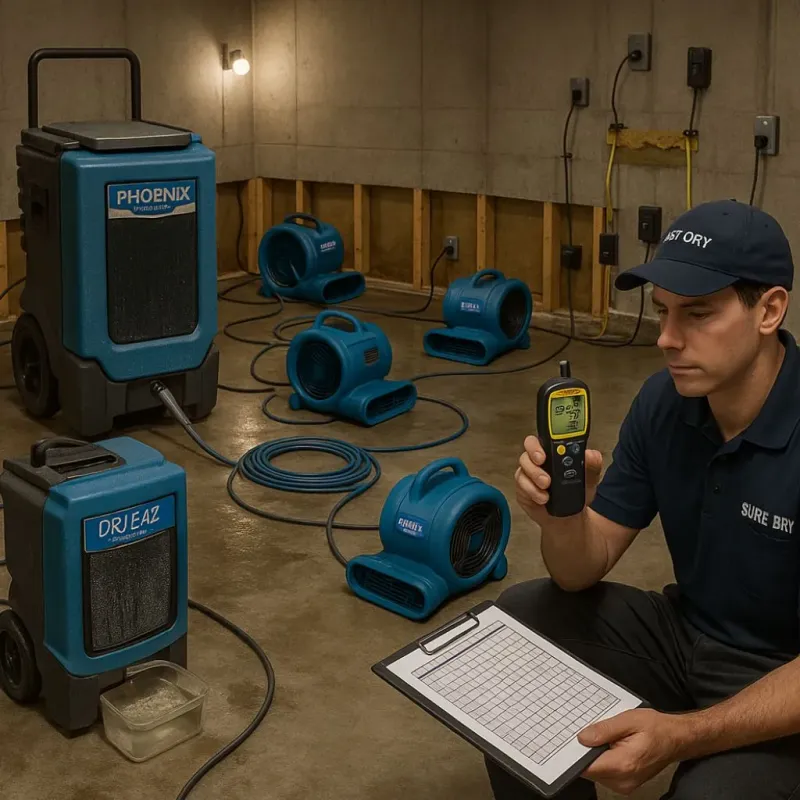 Structural Drying and Dehumidification process in Dover Beaches South, NJ